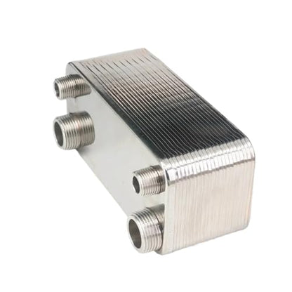 24 Plate Heat Exchanger for Beer Wort Chiller - SUS304 Stainless Steel Cooler(3/4 Inch BSPT) - size: 3/4 Inch BSPT
