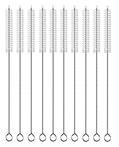Straw Cleaner Brush Extend 12 inch, Extra Wide 12mm diam Pipe Cleaners, Extra Long Straw Brush for Sippy Cup, Water Bottle and Tubes, Drinking Straw Cleaning brush Set 10 Pack