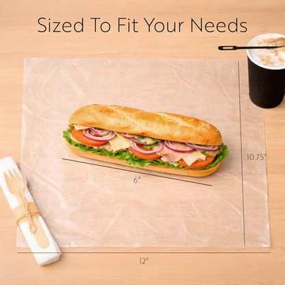 Restaurantware Plastic Food Wraps 1000 Pack of 10.75" x 12" Pre-Cut Clear Sandwich Wraps Disposable Pop-Up Microwavable Freezable Greaseproof Food Covers for Burgers, Snacks, And Take Out - size: 12" x 10.8"