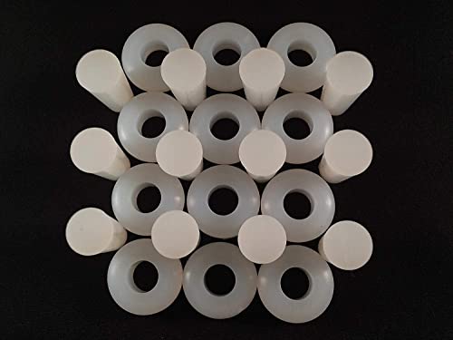 Fermentation Grommets Pack of 12. Food Grade BPA-Free White Silicone Rubber Complete with 12 Stoppers. Best for Airlocks, Fermenting in Jars and Buckets. 3/8" Center for 1/2" Hole