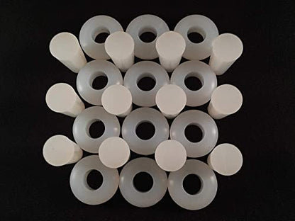 Fermentation Grommets Pack of 12. Food Grade BPA-Free White Silicone Rubber Complete with 12 Stoppers. Best for Airlocks, Fermenting in Jars and Buckets. 3/8" Center for 1/2" Hole