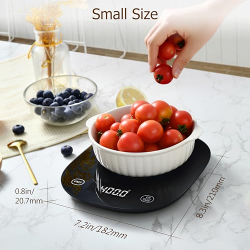 Arboleaf Smart Food Kitchen Scale, 22lb Digital Food Scale with Nutritional Calculator, Smart Kitchen Weighing with App for Macro, Keto, Calorie, Cooking, Grams and Ounces, 0.1oz/0.5g, Black - color: Black