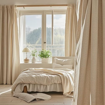 5 Yards 100% Cotton Unbleached Muslin Fabric, 63 Inch X 5 Yards by The Yard, Medium & Light Weight Draping Fabrics Suitable for Sewing, Embroidery, Garments, Apparel Cloth and Crafts Material-Natural
