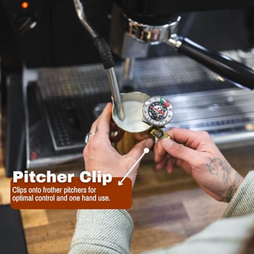 Barista Basics 7" Adjustable Milk Frothing Thermometer for Perfect Espresso, Latte, Coffee - NSF Approved, 0-220°F Range - size: LONG(7")