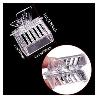Queen Bee Cage 1pcs Bee Queen Cage Transparent Plastic Clip Catcher Box Stainless Steel clamp Beekeeping Equipments Beekeeper Equip(Plastic) - color: Plastic