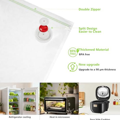 Compact Vacuum Sealer for Food Storage: Portable Handheld Food Sealer, 80kPa Suction, 1800mAh Battery, 30 Reusable Vacuum Bags, Preserve 5X Freshness with Easy Operation - size: Vacuum Sealer + 30 Bags