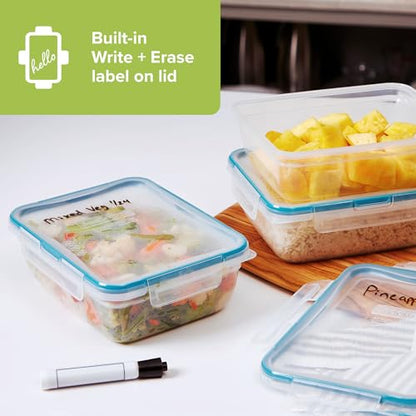 Snapware Plastic Total Solution 3-Pack (8.5-Cup) Food Storage Containers Set, Leakproof & Airtight Plastic Locking Lids Rectangular Containers, BPA-Free Lids, Microwave Dishwasher Freezer Safe - size: 3 Pack, style: 8.5 Cup