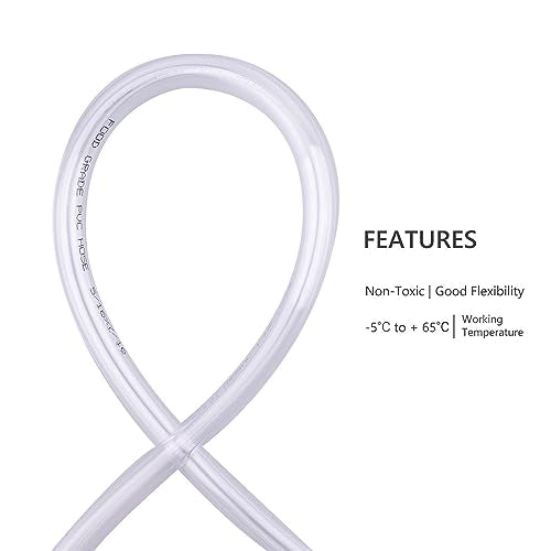 DERNORD PVC Tubing 5/16"ID X 7/16"OD Flexible Clear Vinyl Hose 10 Feet for Food Grade - size: 10 Feet, style: 5/16"ID X 7/16"OD