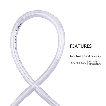 DERNORD PVC Tubing 5/16"ID X 7/16"OD Flexible Clear Vinyl Hose 10 Feet for Food Grade - size: 10 Feet, style: 5/16"ID X 7/16"OD