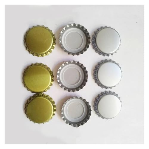 Wires and Cables 100Pcs/Lot Beer Bottle Crown Caps Oxygen Absorbing Seal Beer Bottle Caps for Home Brewing Wires and Cables(Silver) - color: Silver