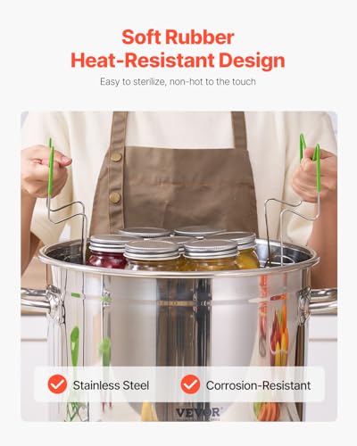 VEVOR Canning Supplies Starter Kit, 11 Pieces Stainless Steel Water Bath Canning Kit for Beginners, Canning Tools Set: Pot, Rack, Lid, Ladle, Funnel, Tongs, Jar Lifter, Wrench, Measuring Cup - size: 11PCS