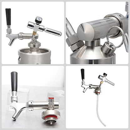 Mini Stainless Steel Beer Keg,Portable Home Dispenser System to Keep Fresh for Home Kitchen Brewing Beer,Keeps Carbonation for Craft Beer Draft and Homebrew,8L - size: 8L