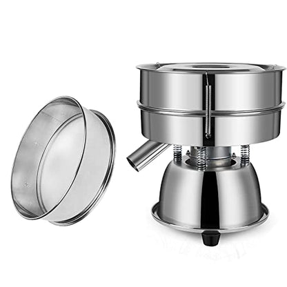 Sidasu Automatic Vibrating Sieve Shaker 110V Flour Sifter with 10 & 60 Mesh | 110V electric powder sifter, 10 & 60 mesh screens, food-grade stainless steel, 1150 RPM vibration, for flour and powder - size: Automatic Powder Sifter Machine(10+60 mesh)
