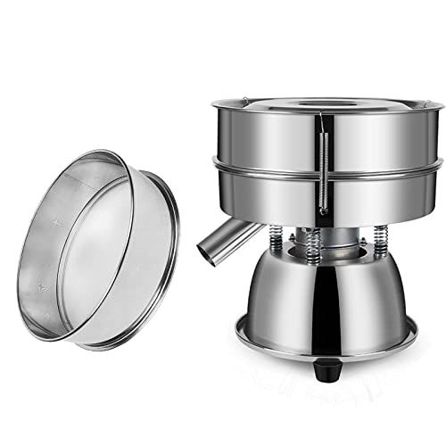 Automatic Sieve Shaker Machine, 110V Stainless Steel Vibrating Sifter with 12 & 80 Mesh Screens for Flour & Powders - size: Automatic Powder Sifter Machine(12+80 mesh)