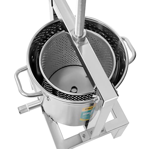 10L Fruit Honey Manual Press, Stainless Steel Cider, Wine, Grape, Apple Press for Wine and Juice Making Supplies - style: 10L