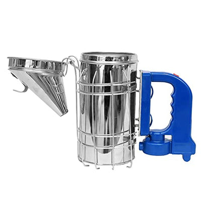 Electric Version Stainless Steel Bee Hive Smoker with Heat Shield, Beekeeper Dedicated Smoked Bee Beekeeping Equipment - color: Battery (not included)
