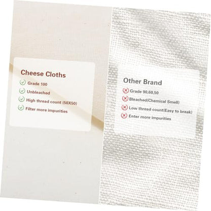 STOBAZA 8pcs Soy Milk Cloth Reusable Cheese Cloths Strainer for Draining Kitchen Dish Rags Cooking