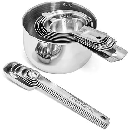 Hudson Essentials Stainless Steel Measuring Cups and Spoons Set (15 Piece Set) - size: 15 Piece Set