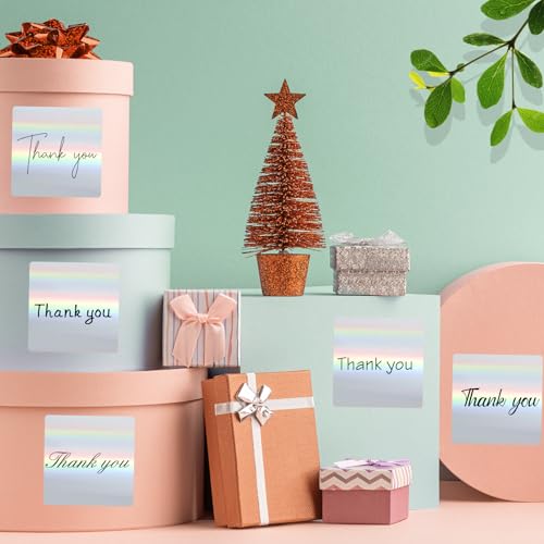 Square Thermal Labels Stickers 3" x 3", Holographic Square Thermal Stickers Labels, Glitter Self-Adhesive Direct Thermals Label for Small Business- Holographic Silver - color: Silver, size: 3 X 3 inch