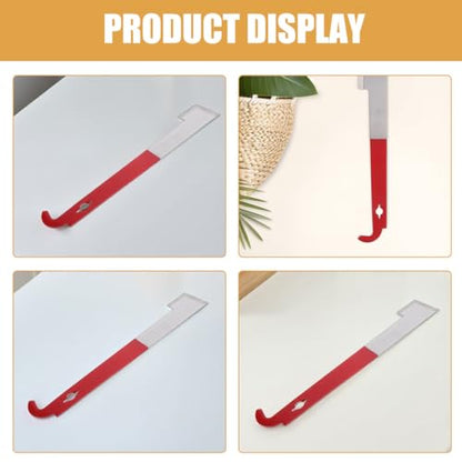 Uonlytech 3pcs Stainless Steel J-Shaped Hive Scraper and Frame Lifter Tool for Beekeeping Red Handle Hive Hook Scraper Suitable and Frame Cleaning