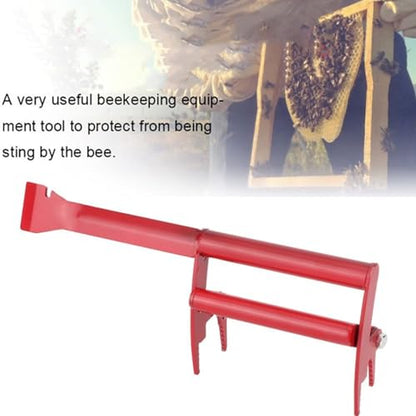 Ergonomic Stainless Steel Beekeeping Scraper Tool with Colorful Handle for Comfortable Grip and Durability Rustproof Clip - color: White