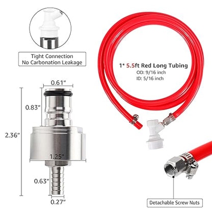 0-120PSI Soda Regulator CO2 Regulator 5.5ft 5/16 Co2 Gas Line Tubing for Kegerator Assembly