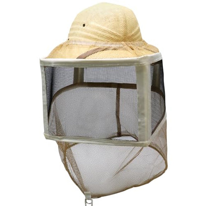 Square Folding Veil with String Veil Only, Hat Sold Separately Beekeeping Equipment Yellow