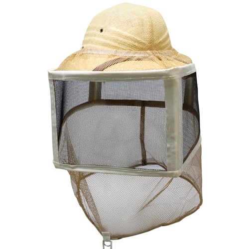 Square Folding Veil with String Veil Only, Hat Sold Separately Beekeeping Equipment Yellow