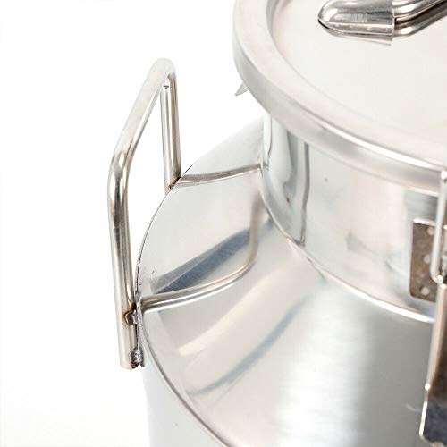 Milk Can with Sealed Lid, Stainless Steel Milk Transport Cans Wine Pail Bucket Tote Jug Pot Oil Liquid Storage Barrel with 2 Handles Sealed Silicone Anti-Leak Ring Lock Belt 50L 13.208 Gallon - color: 50l