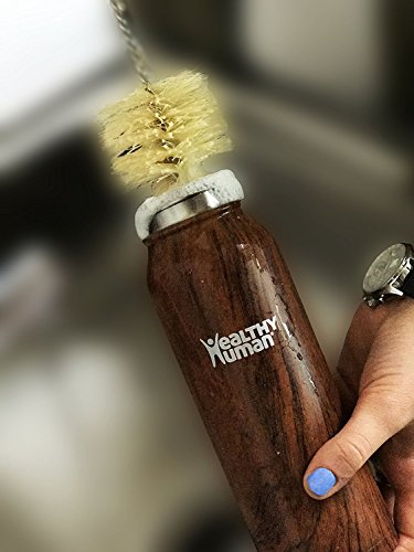Healthy Human Water Bottle Cleaner 3-Piece Bamboo Long Brush Stainless Steel Cleaning Set