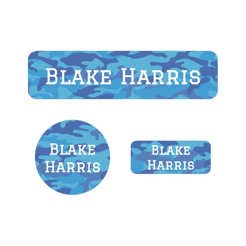 Name Bubbles - Kids Custom Name Labels for Daycare, School, Camp (102 Labels) - Personalized Waterproof Name Stickers for Clothes Tags, Lunch Boxes, Water Bottles, & School Supplies (Camo) - color: Camo, size: 102 Labels