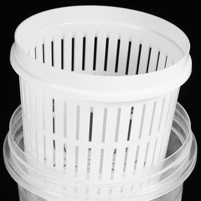 Pickle Storage Jar with Strainer Insert 1250ml Airtight Kimchi Container Plastic Food Storage Jar for Sauerkraut and Vegetable Preservation