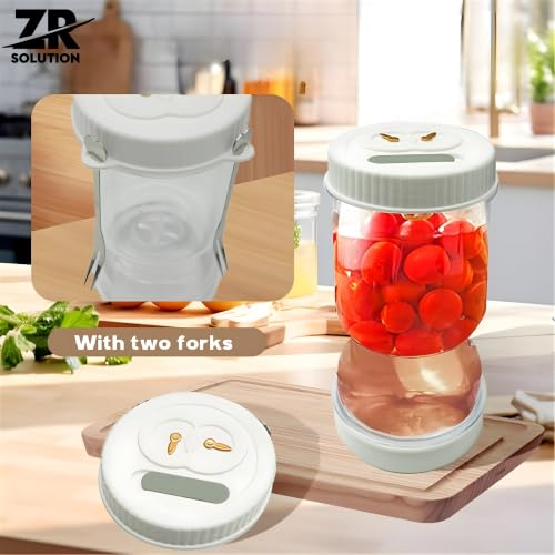 Pickle Jar with Strainer Flip, Airtight Pickle Container with Juice Separator, Fourth Generation Flip Drain Food Storage Jar for Pickles, Kimchi, Olives, Jalapenos, Fruits & Snacks