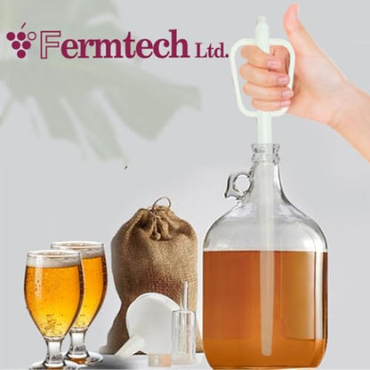 Fermtech Hydrometer Kit with Glass Test Jar & 12-19” Wine Thief Sampler – Triple Scale Glass Hydrometer, Brush, Instructions, & Microfiber Cloth for ABV & Brix Testing - Sampling Tool for Wine & Beer