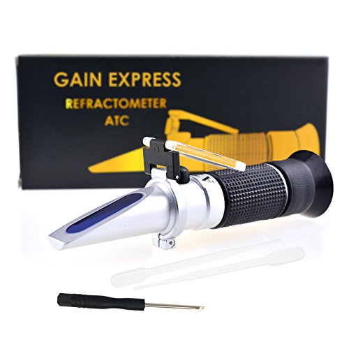 Alcohol Refractometer for Spirit Alcohol Volume Percent with Automatic Temperature Compensation (ATC) Dual Scale Brix 0-40% 0-25% VOL in Wine Making and Beer Brewing, Homebrew Kit