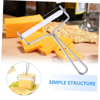 Alipis 2Pcs Stainless Steel Cheese Slicer Wire Cutter Efficient Butter Scraper Multi-Purpose Kitchen Tool for Cheese and Cream Preparation