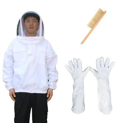Beekeeper Suit,Bee Suits for Men Sting Proof,Bee Keeper Suit for Men,Bee Suit,Ventilated Bee Suit,Beekeeper Suit,Beekeeping Jacket. (White, 6X-Large) - size: 6X-Large