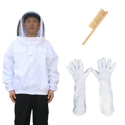 Beekeeper Suit,Bee Suits for Men Sting Proof,Bee Keeper Suit for Men,Bee Suit,Ventilated Bee Suit,Beekeeper Suit,Beekeeping Jacket. (White, Small) - size: Small