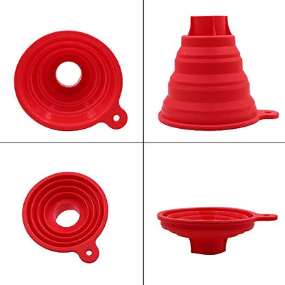 KongNai Silicone Collapsible Wide Mouth Funnel for Jars, Foldable Large Canning Funnel for Wide Mouth Jar, Food Grade Silicone Transferring Tool for Liquid Oil Jam Solid Seasoning Bean