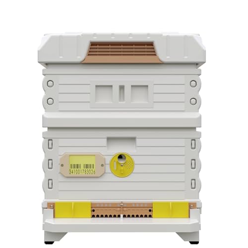 Apimaye Ergo Insulated 10 Frame Hybrid 1 Deep 1 Medium Beehive Set (White Body Yellow Entrance)