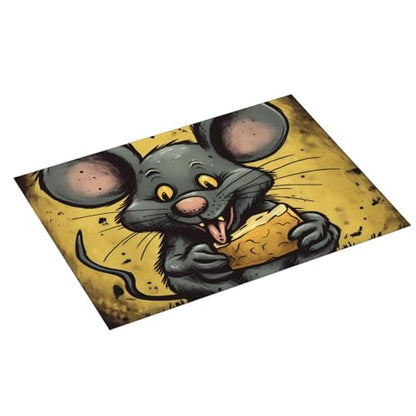 Rat Eats A Piece Of Cheese Dish Drying Mat For Kitchen Counter Absorbent Reversible Drying Mats Microfiber Kitchen Countertop Protector Dishes Drying Pad Extra Large 18"X24" Dish Mat