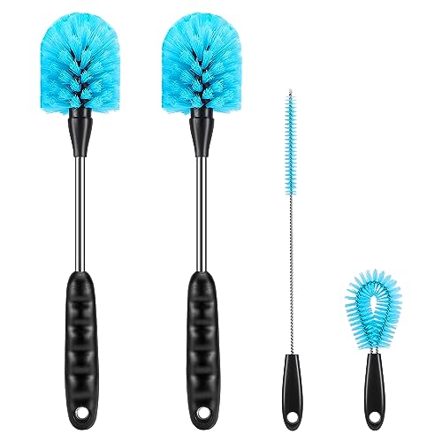 UNIFUN Water Bottle Brush Set, Long Handle 3-in-1 Stainless Steel Water Bottle Scrubbing Brush, Cleaning for Narrow Neck Bottles, Sport Bottles, Baby Bottles, Coffee Mugs, Tumblers, Flask - size: Short Size