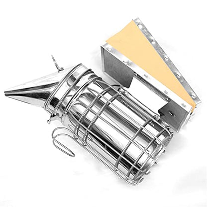 Stainless Steel Bee Hive Smoker with Heat Shield, Beekeeper Dedicated Smoked Bee Beekeeping Equipment (B) - color: B
