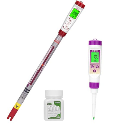 Salt Tester with Long Probe and pH Meter for Food