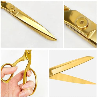Grand Opening Ribbon-Cutting Ceremony Kit – Includes Gold Scissors, Flower Ball, Red Ribbon & White Gloves,Suitable for all ribbon-cutting and inauguration ceremonies (Mirror Polished Handle) - style: Mirror Polished Handle
