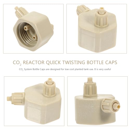 DIY Aquarium CO2 Generator Bottle Caps Portable Reactor Parts 2Pcs Replaceable ABS Material Aquarium Plants System Supplies