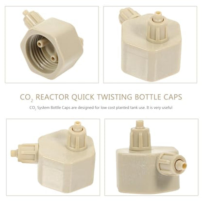DIY Aquarium CO2 Generator Bottle Caps Portable Reactor Parts 2Pcs Replaceable ABS Material Aquarium Plants System Supplies