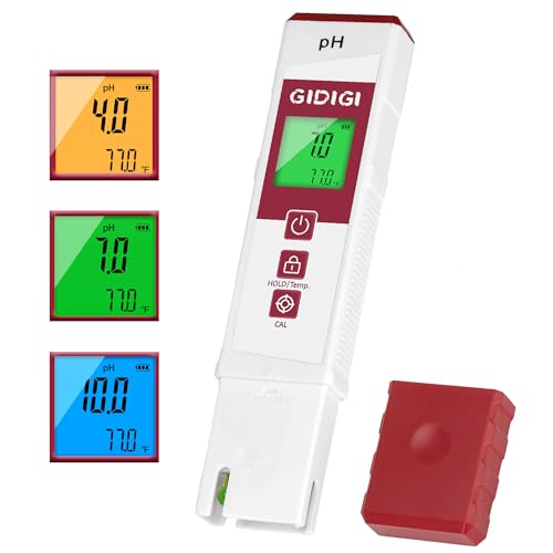 Digital pH Meter for Water with pH Strip ATC | pH Test Strip Function,PH Tester for Water, Pool, Hydroponic & Soil | Accurate PH Meter for Aquarium, Food & Plants