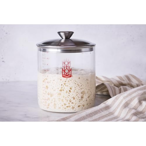 King Arthur Baking Company Glass Sourdough Crock with Lid, 1.5-Quart Capacity - size: 1.5-Quart Capacity, Glass