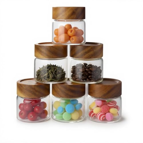 Glass Jars, 6 Fl Oz (180 ml), 6-Pack | Feature inner plastic insert & seal; airtight for yogurt drinks, spices, seasonings, snack portioning & pantry - color: F-lucency, size: 6 fl oz